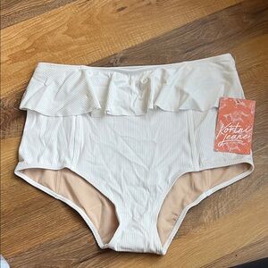 Kortni Jeane Cream Ruffle Bikini Bottoms